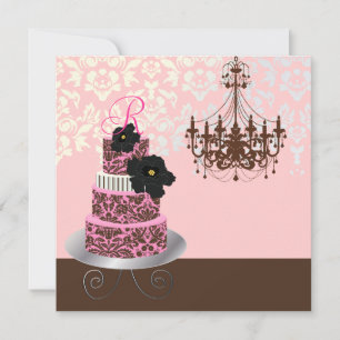 Invitation Mariée monogramme PixDezines, gâteau au chocolat r