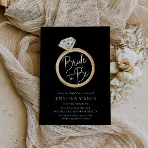 Invitation Mariée pour être noir et or Fête des mariées moder