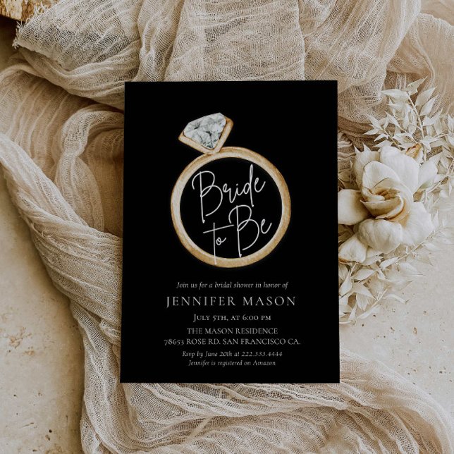 Invitation Mariée pour être noir et or Fête des mariées moder (Créateur téléchargé)