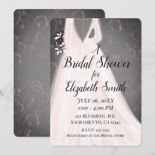 Invitation Mariée Rouge Blushing Rose Gris Moderne Glamour En