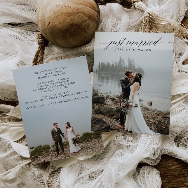 Invitation Mariés à peine! Faire part de fuite amoureux (Créateur téléchargé)