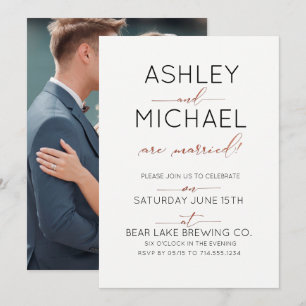 Invitation Mariés Copper Typographie Fête de mariage