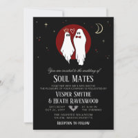Mariés de l'Âme Rouge Mariage Halloween Fantôme En