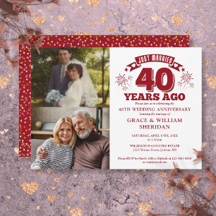 Invitation Mariés Rubis 40 ans de mariage 2 Photo