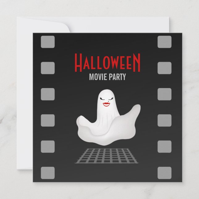 Invitation Marilyn Ghost Halloween Movie Party (Devant)