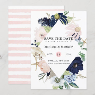 Invitation Marina Nautical Blooms Marine Blush Enregistrer La