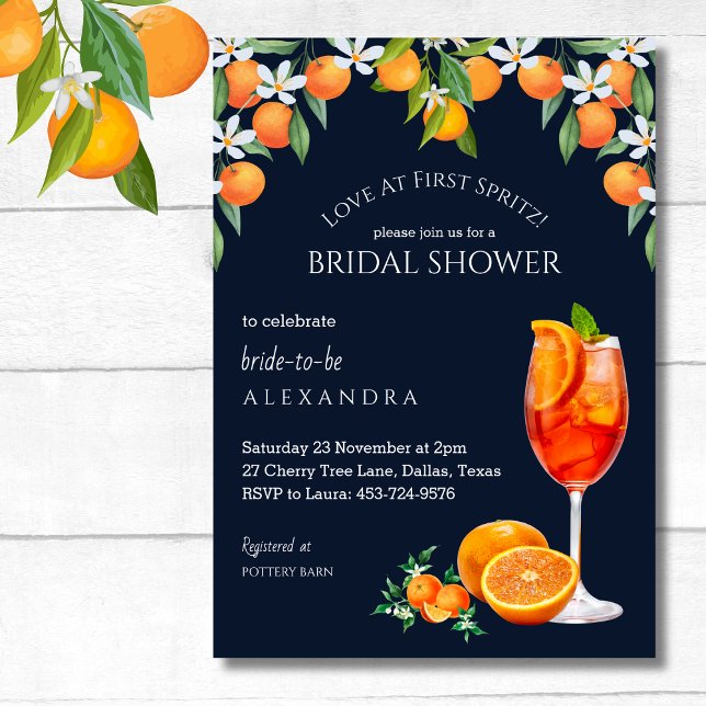 Invitation Marine Aperol Love à la première Fête des mariées  (Créateur téléchargé)