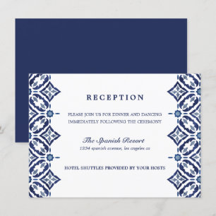 Invitation Marine Azulejo   Espagne Réception mariage en mosa