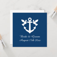 Marine bleu ancre nautique et colombes blanches ma