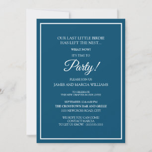 Invitation Marine Bleu Blanc Vide Nid Party