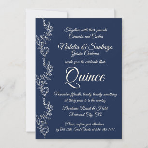 Invitation Marine Bleu Twin Blanc Twin Girl Fiesta de Quince