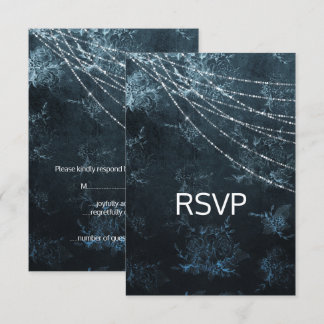Invitation Marine Blue Elegant Mariage réponse rsvp