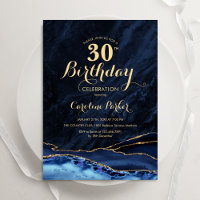 Marine Blue Gold Agate 30e anniversaire
