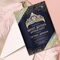 Marine Blue Gold Parties scintillant Princesse Tia