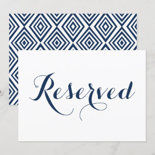 Invitation Marine Blue Moderne Calligraphie Mariage Réservé