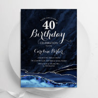 Marine Blue Silver Agate 40e anniversaire