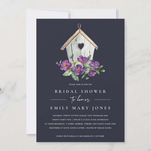 INVITATION MARINE BOHO FÊTE DES MARIÉES FLORALE RUSTIQUE D'OI (Devant)