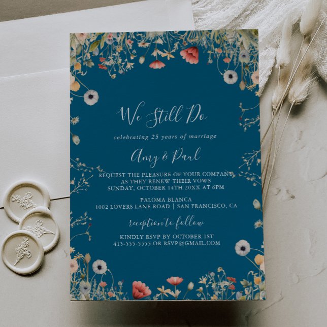 Invitation Marine Boho Fleur sauvage Nous Faisons Toujours Vo (Créateur téléchargé)