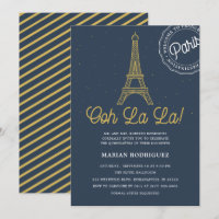 Marine cool Blue Gold Tour Eiffel Paris Quinceañer