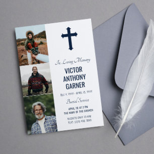 Invitation Marine Croix Bleue 3 Photos Service d'inhumation b