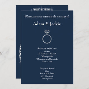 Invitation Marine Diamond RING ÉLÉGANT MARIAGE