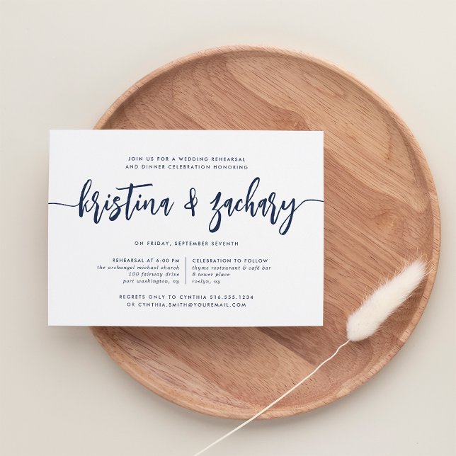 Invitation Marine | Dîner de répétition de signature moderne (Créateur téléchargé)