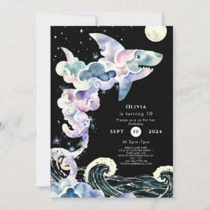 Invitation Marine Editable Requin simple Anniversaire