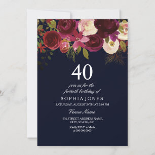 Invitation Marine & Fleurs Bourgogne 40e anniversaire Invitat