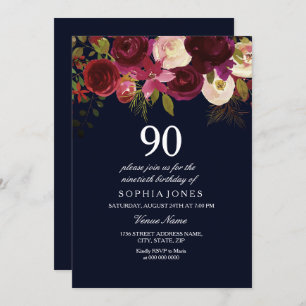 Invitation Marine & Fleurs Bourgogne 90e anniversaire Invitat