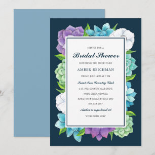 Invitation Marine florale succulente de l'invitation   de