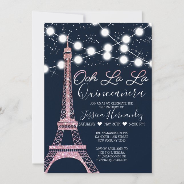 Invitation Marine Paris Tour Eiffel Lumières de la Parties sc (Devant)