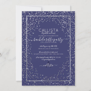 Invitation Marine Parties scintillant Argent Confetti Frontiè