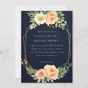 INVITATION MARINE PEACH DÉSERT SUCCULENT CACTI FOLIAGE MARIAG