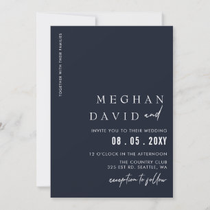 Invitation Marine Simple Elegant Mariage moderne