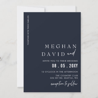 Invitation Marine Simple Elegant Mariage moderne