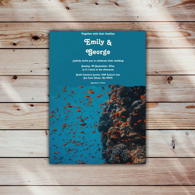 Invitation Marine sous-marine Sea Fish Reefs Ocean Beach Mari (Créateur téléchargé)