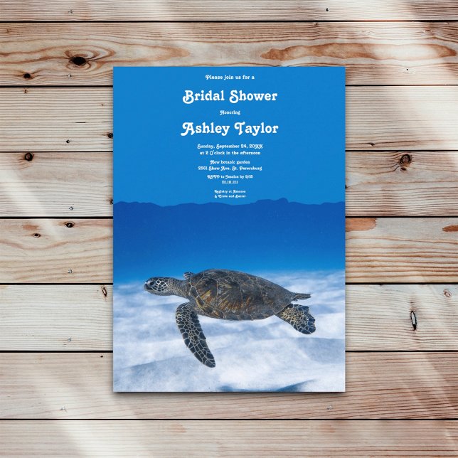 Invitation Marine Tortue aquatique Fête des mariées de plage  (Créateur téléchargé)