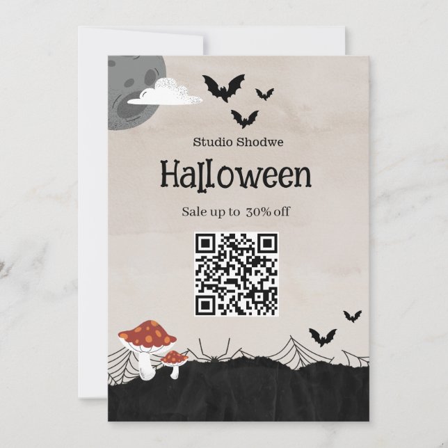 Invitation Marketing de vente Halloween beige (Devant)