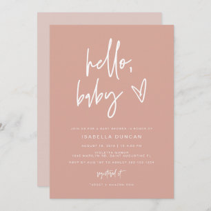 Invitation MARLO Bohemian Blush Hello Baby Baby shower