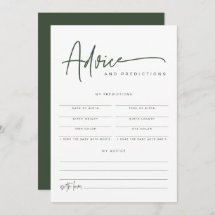 Invitation MARLO Boho Forest Green Baby Conseils & Prédiction
