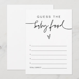 Invitation MARLO Bold Contemporary Guess the Baby Food Game