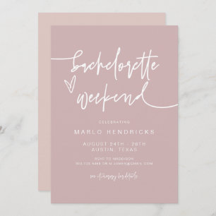 Invitation MARLO Dusty Rose Bachelorette Week-end Itinéraire
