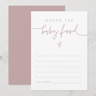 Invitation MARLO Dusty Rose Boho Guess the Baby Food Game