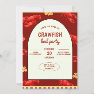 Invitation Maroon Crawfish Boil Party fête pique-nique