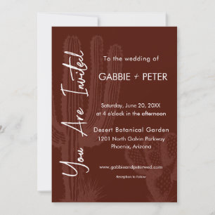 Invitation Maroon du désert de Cactus Terra Cotta Mariage