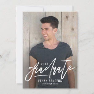 Invitation Marque brossée Editable Color Graduation Invitatio