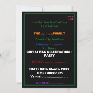 INVITATION MARQUE VERIFIEE NOIRE PERSONNALISABLE MODERNE ET C