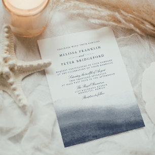 Invitation Marques   Mariage d'aquarelle côtière