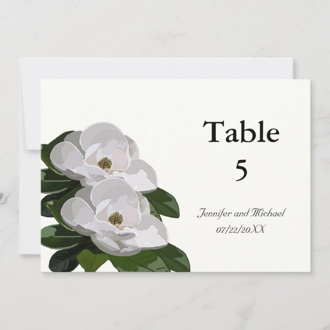 Invitation Marqueurs de table de mariage moderne Fleur de Mag (Devant)
