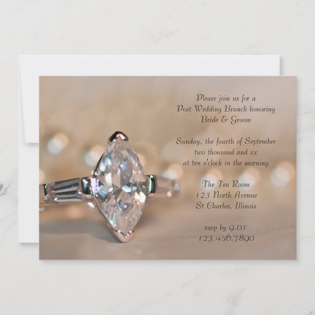 Invitation Marquise Diamond Bague Mariage Brunch (Devant)